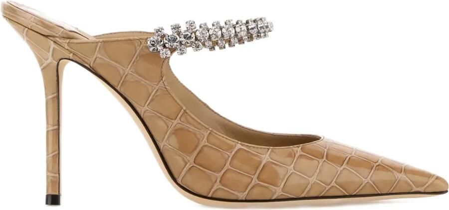 Jimmy Choo Bing verfraaide muiltjes met print Beige