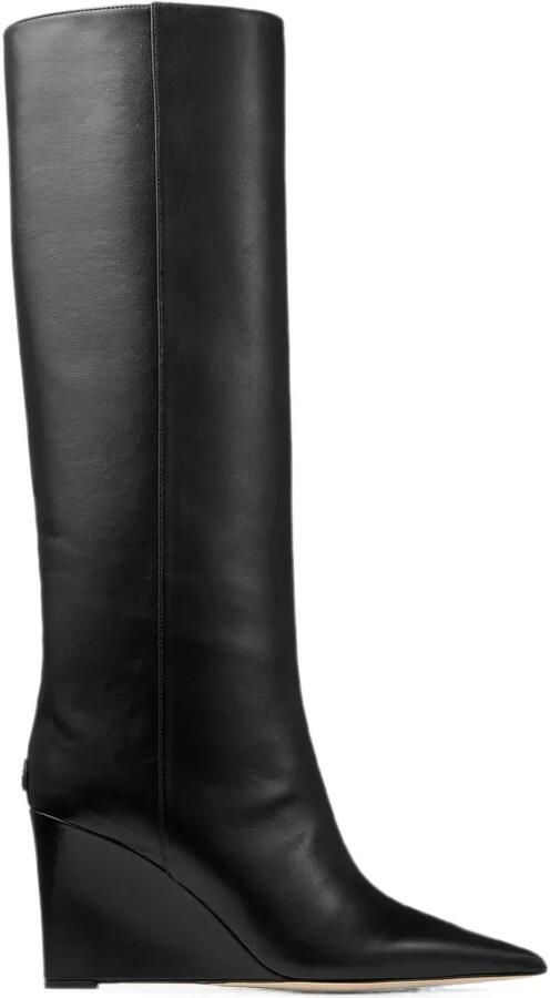 Jimmy Choo Blake 85 zwarte gladde leren knielaarzen met sleehak