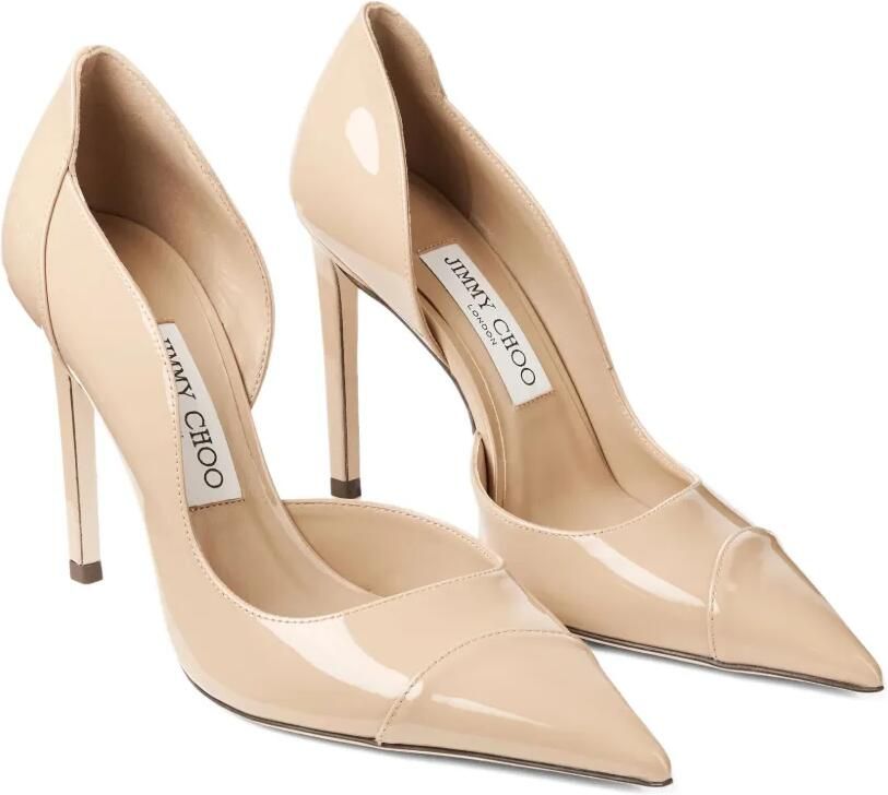 Jimmy Choo Brigitte 100 pumps met puntige neus Beige