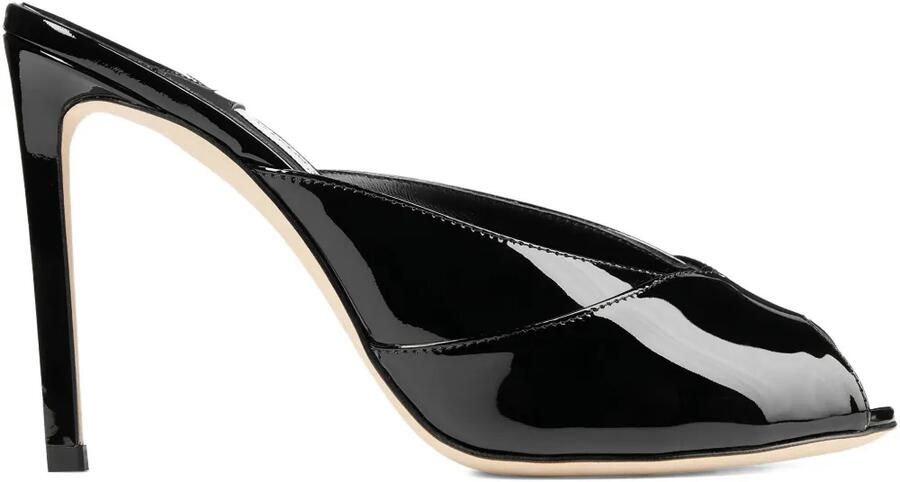 Jimmy Choo Brigitte Mule 100 muiltjes met open neus Zwart