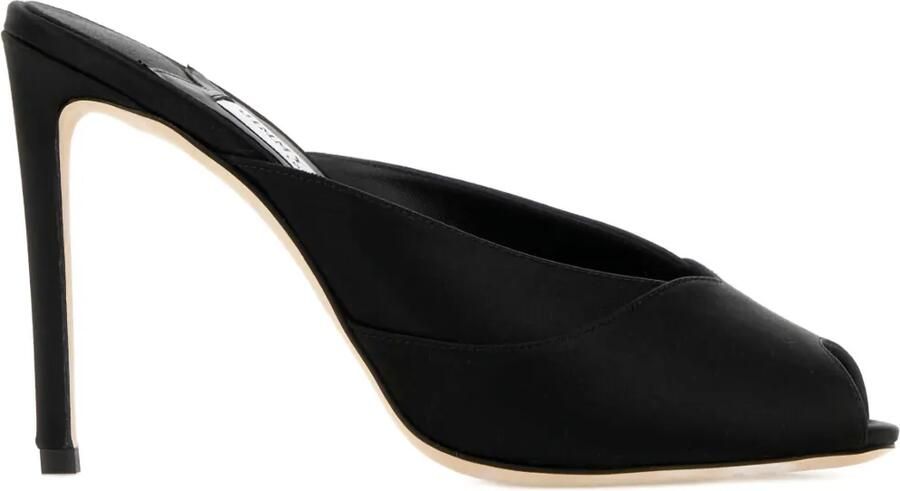 Jimmy Choo Brigitte satijnen muiltjes met hak Zwart