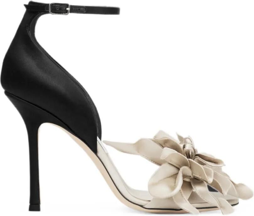 Jimmy Choo Coko sandalen verfraaid met bloemen en enkelbandje Zwart