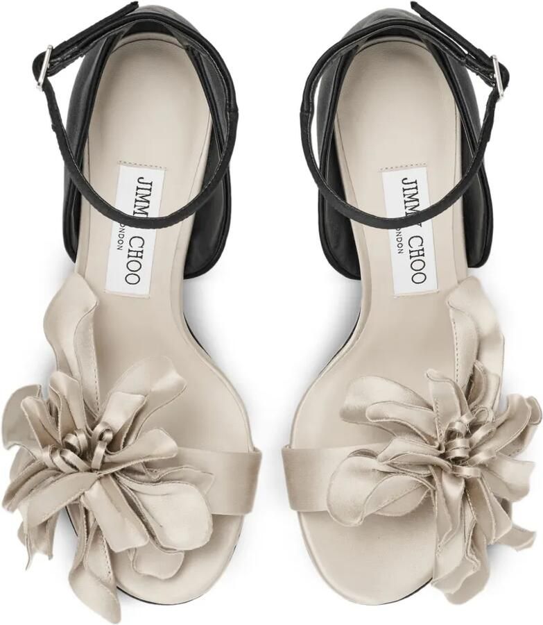 Jimmy Choo Coko sandalen verfraaid met bloemen en enkelbandje Zwart - Foto 2