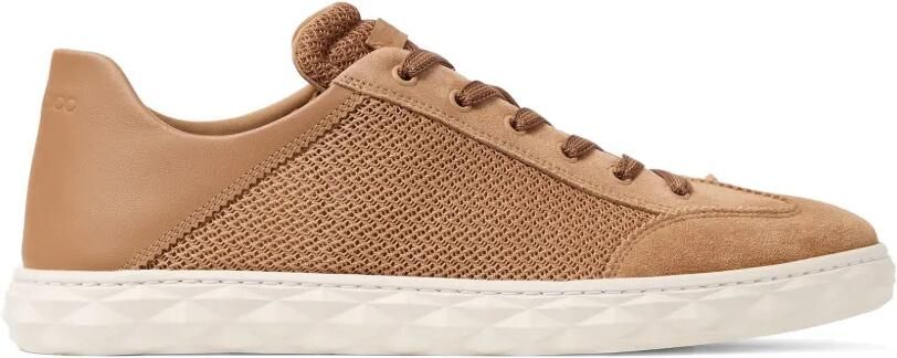 Jimmy Choo Diamond Flex M leren mix en mesh low-top sneakers met textuur Bruin