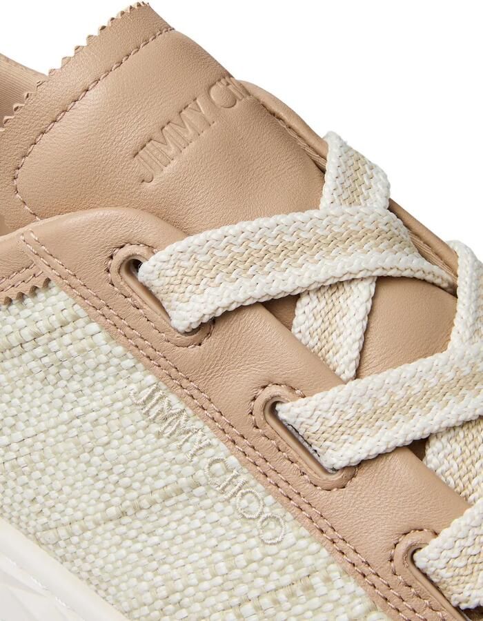 Jimmy Choo Diamond Light Flex leren sneakers met raffia-effect Beige - Foto 2