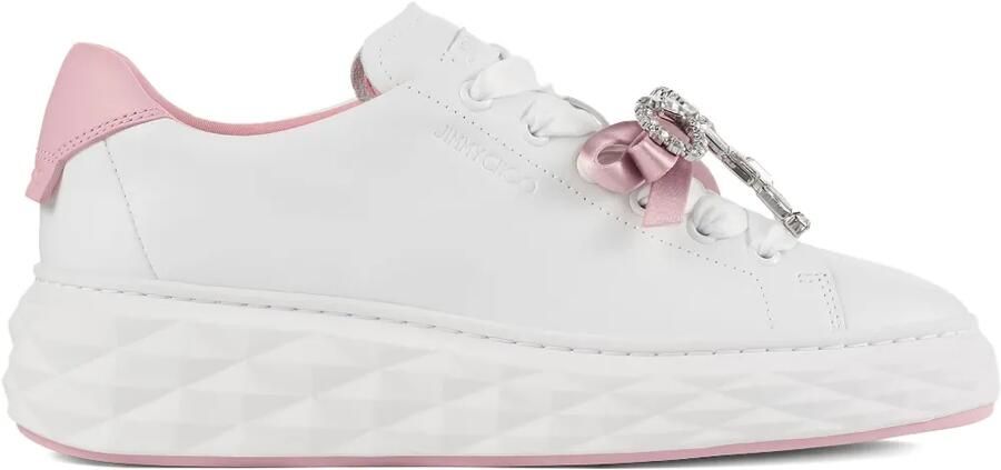 Jimmy Choo Diamond Light Maxi F sneakers met kristallen strik Wit