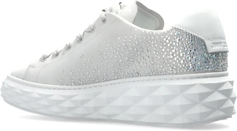 Jimmy Choo Diamond Light Maxi leren sneakers verfraaid met kristallen Wit - Foto 3