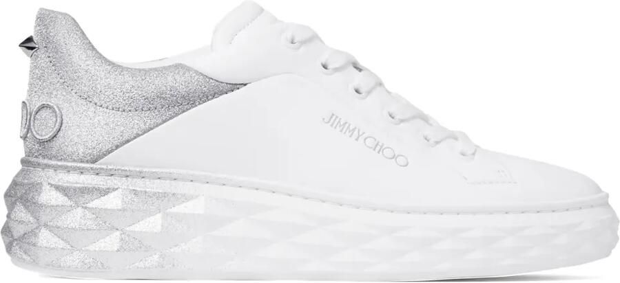 Jimmy Choo Diamond Maxi F II leren low-top sneakers Wit