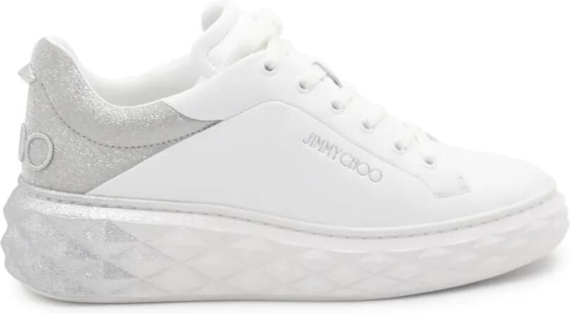 Jimmy Choo Diamond Maxi sneakers met glitters Wit