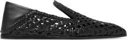 Jimmy Choo Eliot geweven leren slippers Zwart