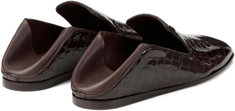 Jimmy Choo Eliot leren slippers met krokodillen-reliëf Bruin - Foto 4