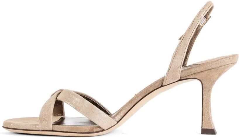 Jimmy Choo Elsy glanzende suède sandalen Beige - Foto 5