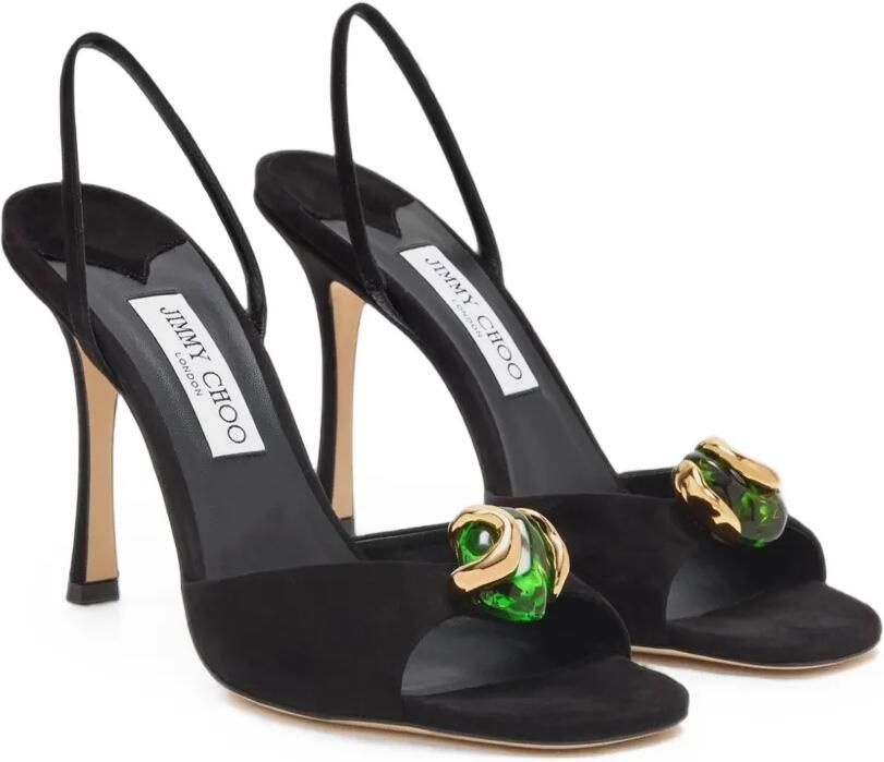 Jimmy Choo Emani suède slingback sandalen Zwart