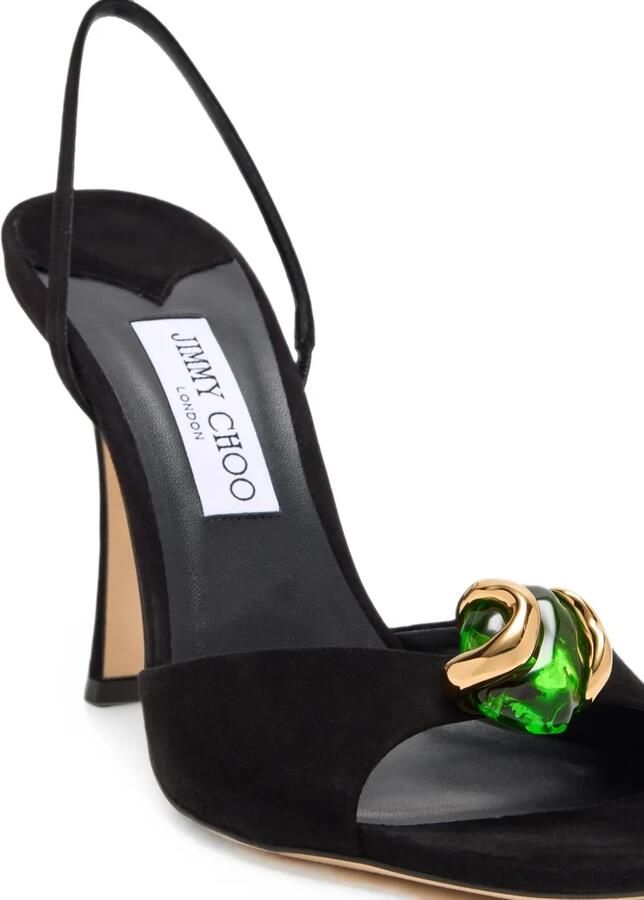 Jimmy Choo Emani suède slingback sandalen Zwart - Foto 2