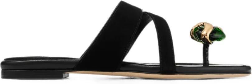 Jimmy Choo Emeri Stone sandalen met platte zool Zwart