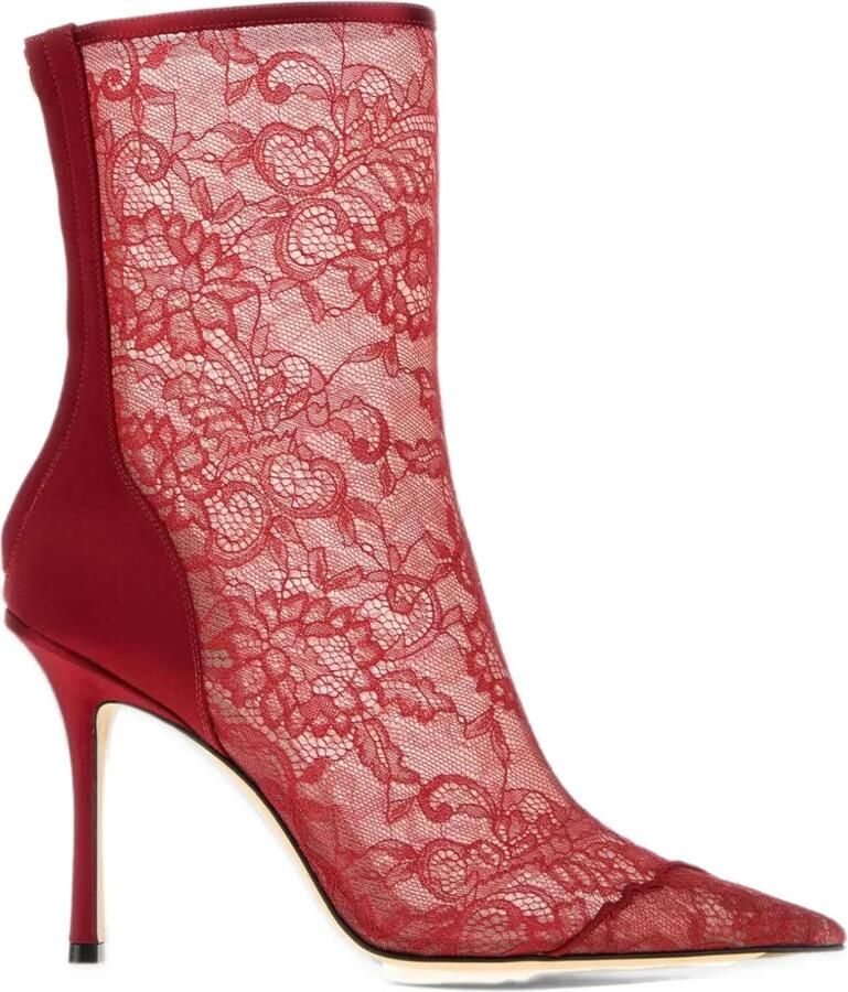 Jimmy Choo Faiz lace ankle boots Rood
