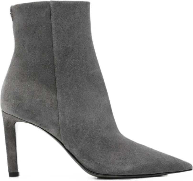 Jimmy Choo Frankie AB enkellaarzen met stilettohak en puntige neus Grijs