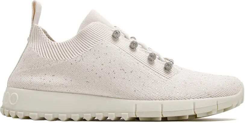 Jimmy Choo Gebreide sneakers verfraaid met kristallen Beige