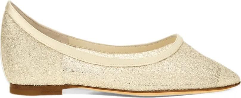 Jimmy Choo glitter-effect mesh ballet flats Beige - Foto 2