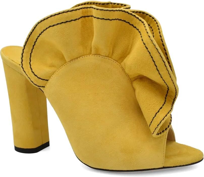 Jimmy Choo Haile suède sandalen met ruches Geel - Foto 3