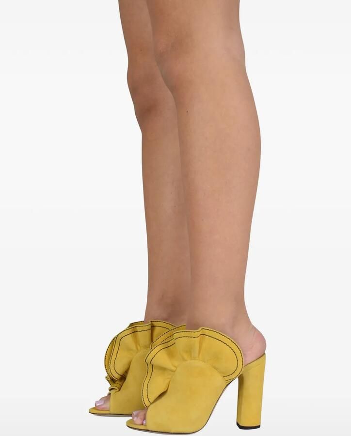 Jimmy Choo Haile suède sandalen met ruches Geel - Foto 2