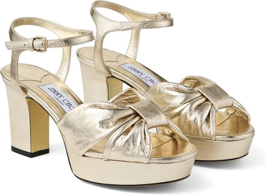 Jimmy Choo Heloise 80mm sandalen Goud