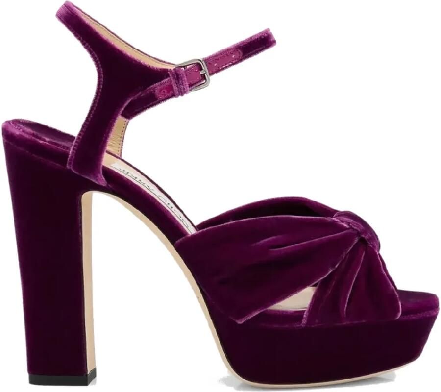 Jimmy Choo Heloise fluwelen sandalen Paars