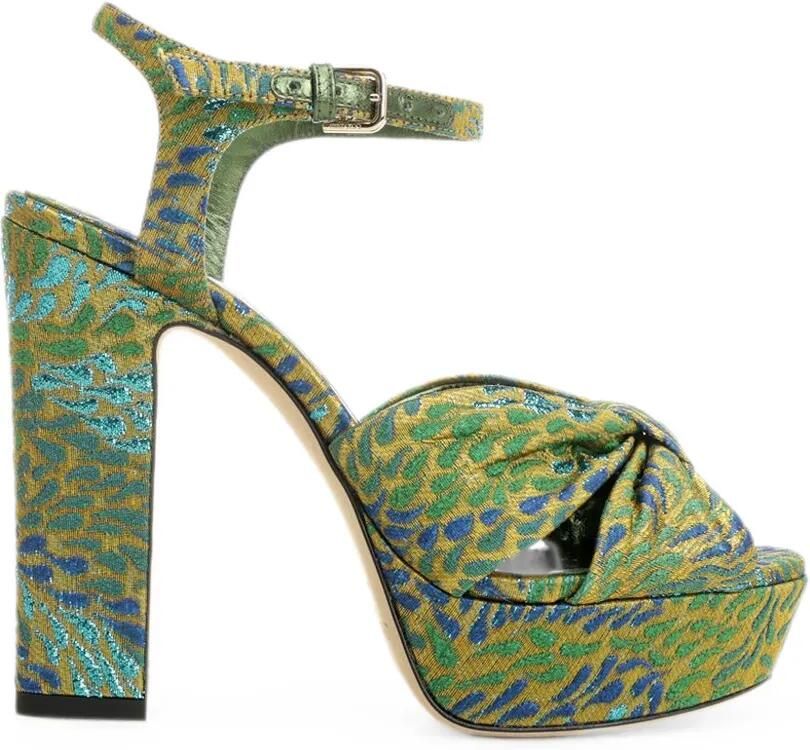 Jimmy Choo Heloise sandalen met plateauzool en geknoopt detail Groen
