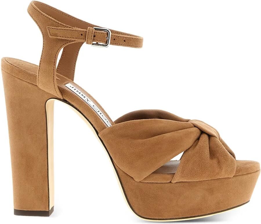 Jimmy Choo Heloise suède sandalen Bruin