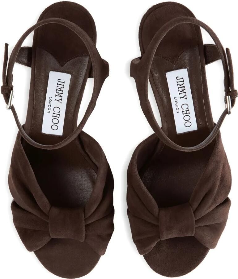 Jimmy Choo Heloise suède sandalen met plateauzool Bruin - Foto 2