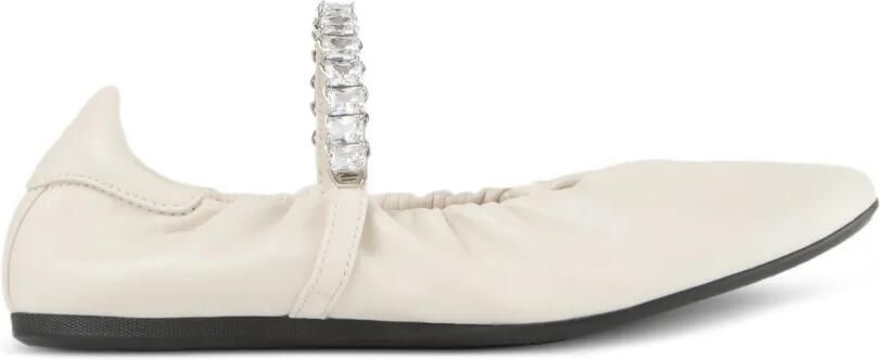 Jimmy Choo Jade ballerina's verfaaid met kristallen Beige