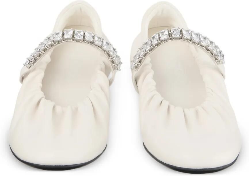 Jimmy Choo Jade ballerina's verfaaid met kristallen Beige - Foto 3