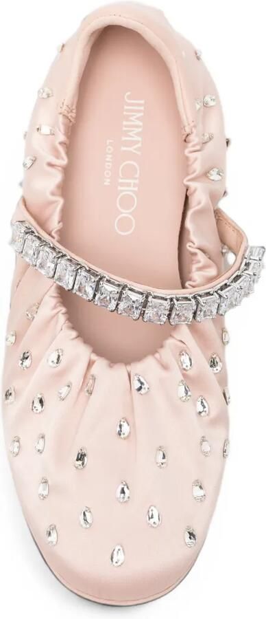 Jimmy Choo Jade ballerina's verfaaid met kristallen Roze