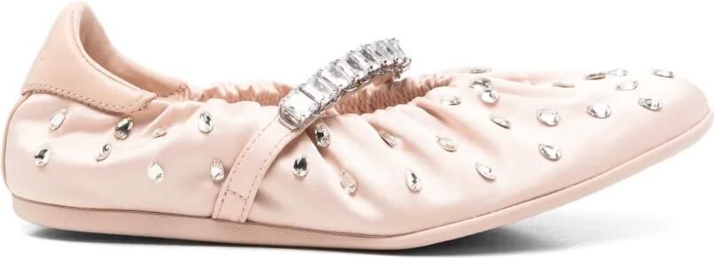 Jimmy Choo Jade ballerina's verfaaid met kristallen Roze - Foto 4