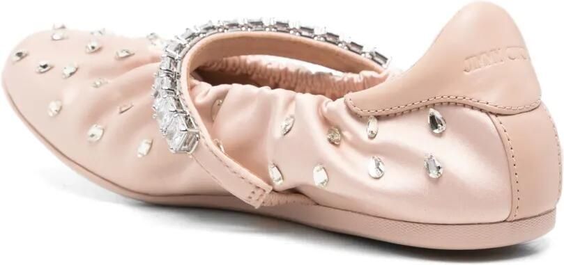 Jimmy Choo Jade ballerina's verfaaid met kristallen Roze - Foto 3