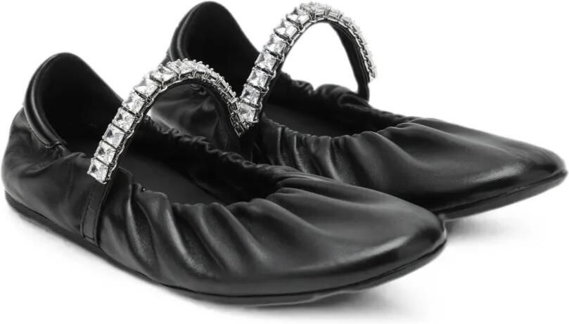 Jimmy Choo Jade zachte nappaleren ballerina's met kristallen band Zwart - Foto 5
