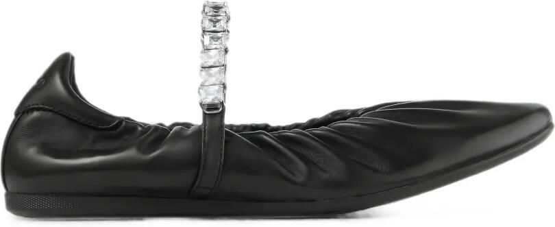 Jimmy Choo Jade zachte nappaleren ballerina's met kristallen band Zwart