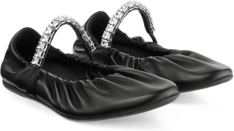 Jimmy Choo Jade zachte nappaleren ballerina's met kristallen band Zwart - Foto 3
