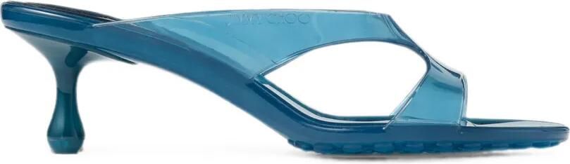 Jimmy Choo Jelly Drop 50 Light Lagoon Jelly sandalen Blauw