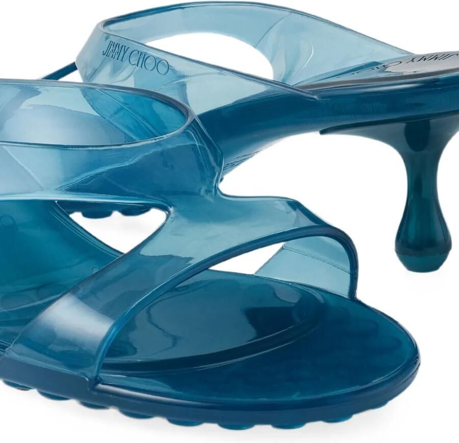 Jimmy Choo Jelly Drop 50 Light Lagoon Jelly sandalen Blauw - Foto 2