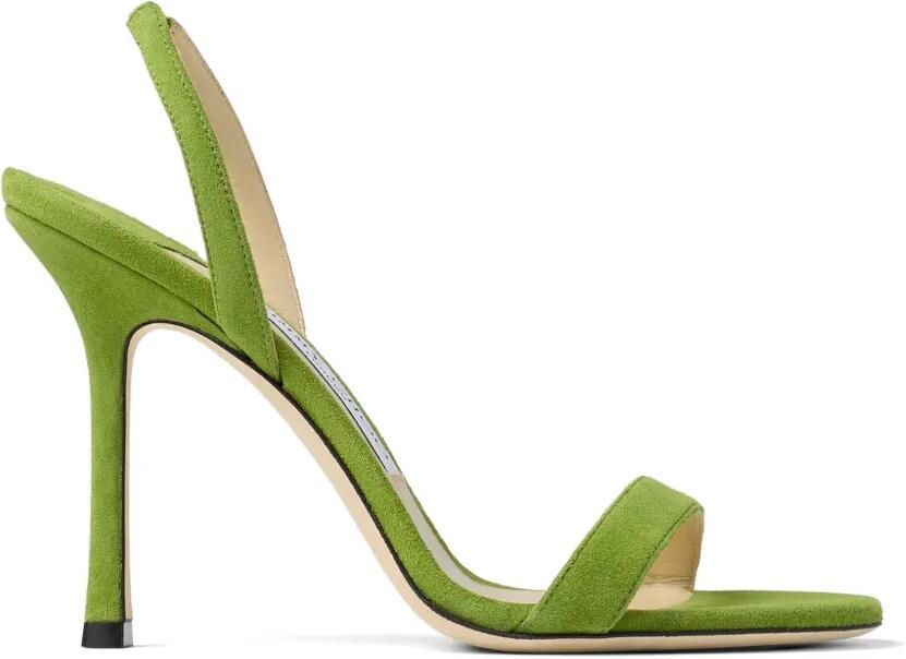 Jimmy Choo Jenn 100 suède sandalen met klaver Groen