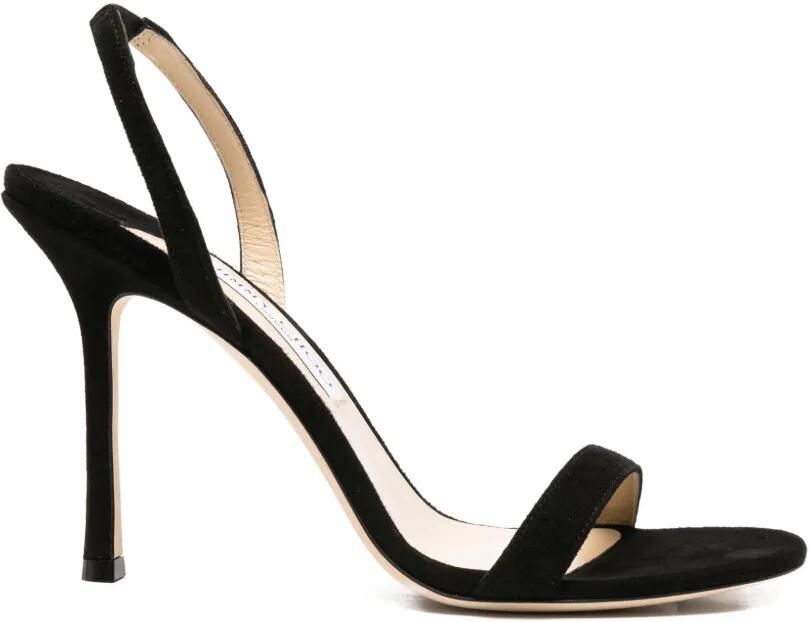 Jimmy Choo Jenn 100 suède sandalen Zwart