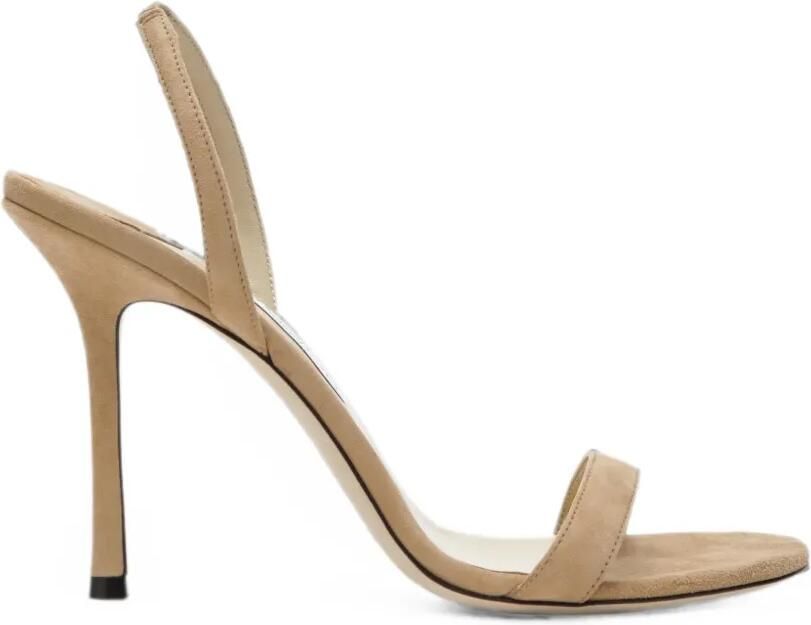 Jimmy Choo Jenn 100 suède slingback sandalen Beige