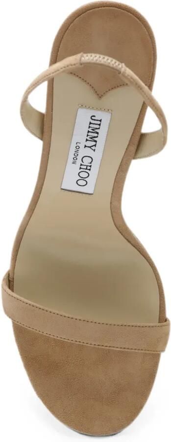 Jimmy Choo Jenn 100 suède slingback sandalen Beige - Foto 5