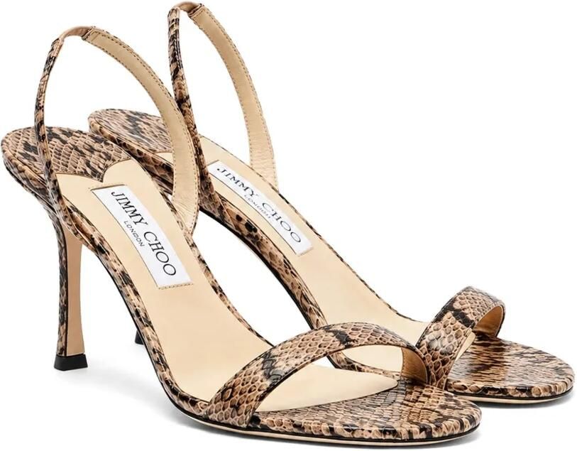 Jimmy Choo Jenn sandalen met slangen-effect Bruin