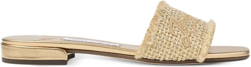 Jimmy Choo Joa Flat sandalen met franje Beige