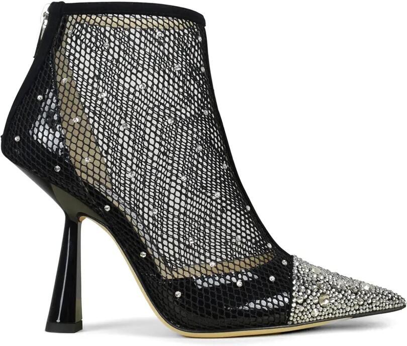 Jimmy Choo Kix enkellaarzen verfraaid met kristallen Zwart