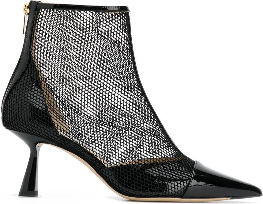 Jimmy Choo Kix lakleren enkellaarzen met mesh Zwart