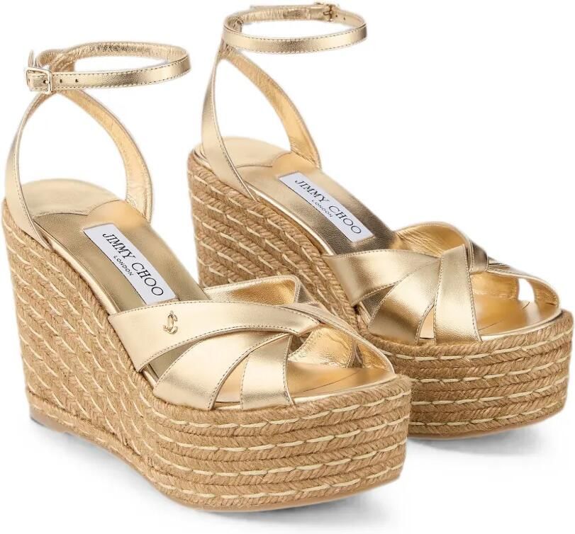 Jimmy Choo Korra 100 goudkleurige metallic nappa leren sleehak - Foto 2