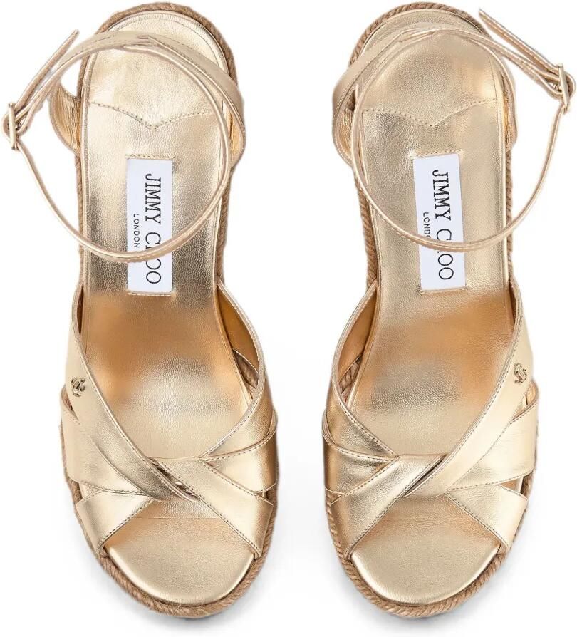Jimmy Choo Korra 100 goudkleurige metallic nappa leren sleehak - Foto 4